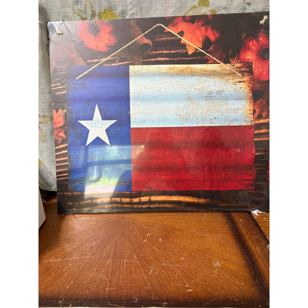 Texas Essentials Lonestar Collection Rustic Flag Wall Art WD-111 16x18 MDF Sign